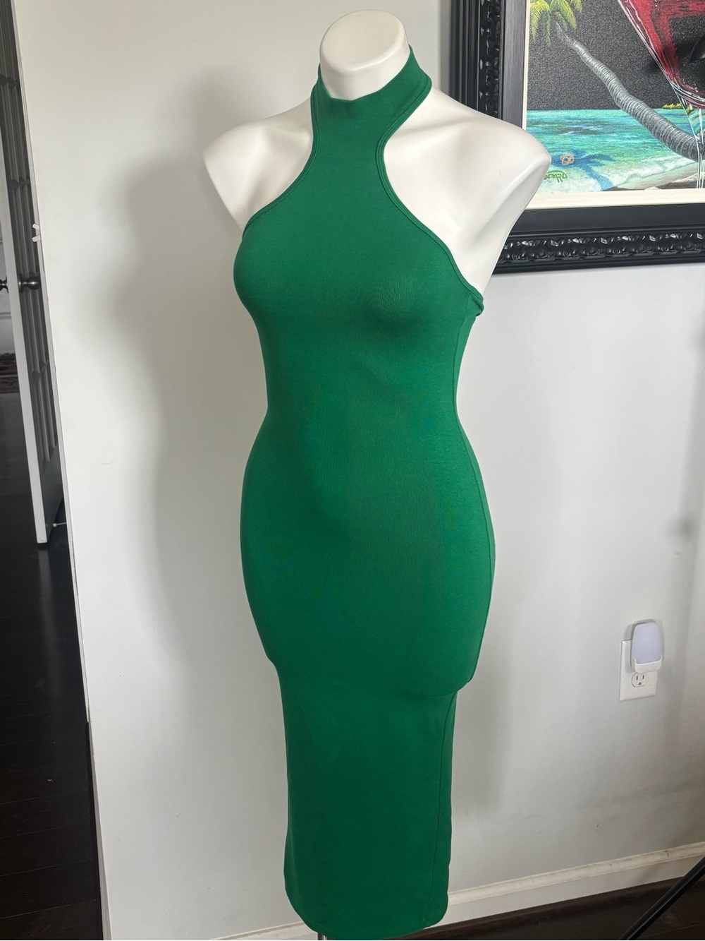 Zara Green Halter Maxi Dress PTP up to 18”!
